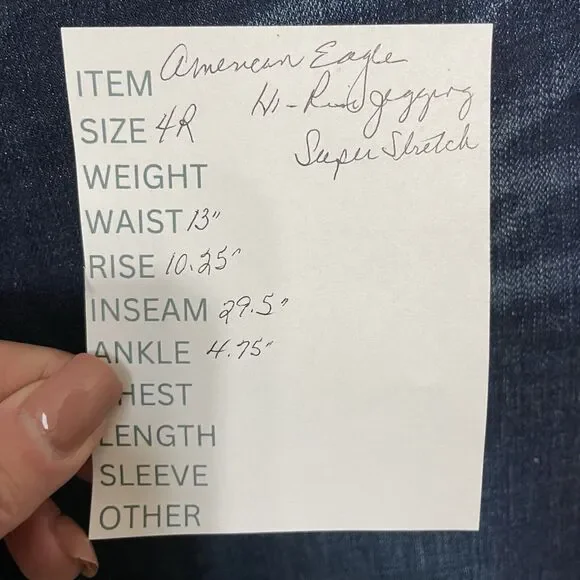 American Eagle HI-RISE JEGGING Jeans Women's 4R Blue Dark Wash Stretch Denim - Picture 11 of 11